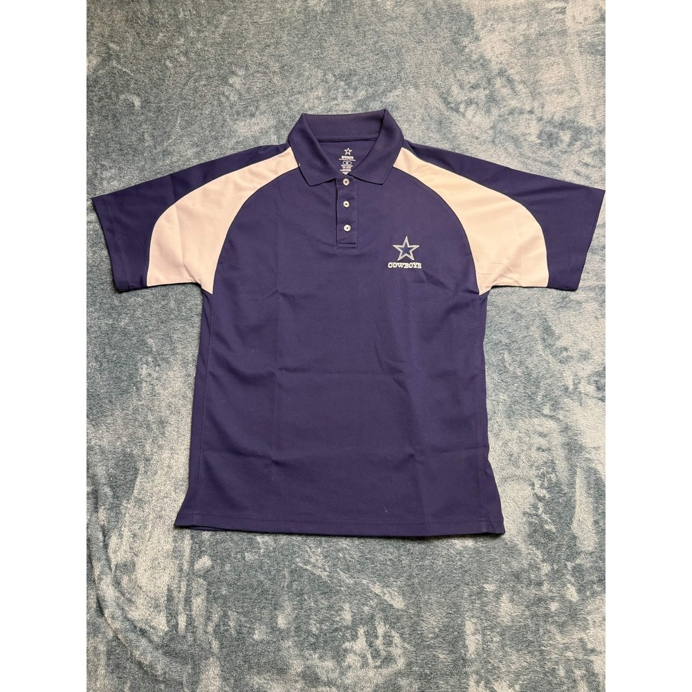 Dallas Cowboys Authentic Apparel Polo Shirt M Mens Blue NFL Logo